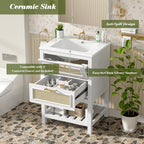 24" Bathroom Vanity with Integrated Ceramic Sink