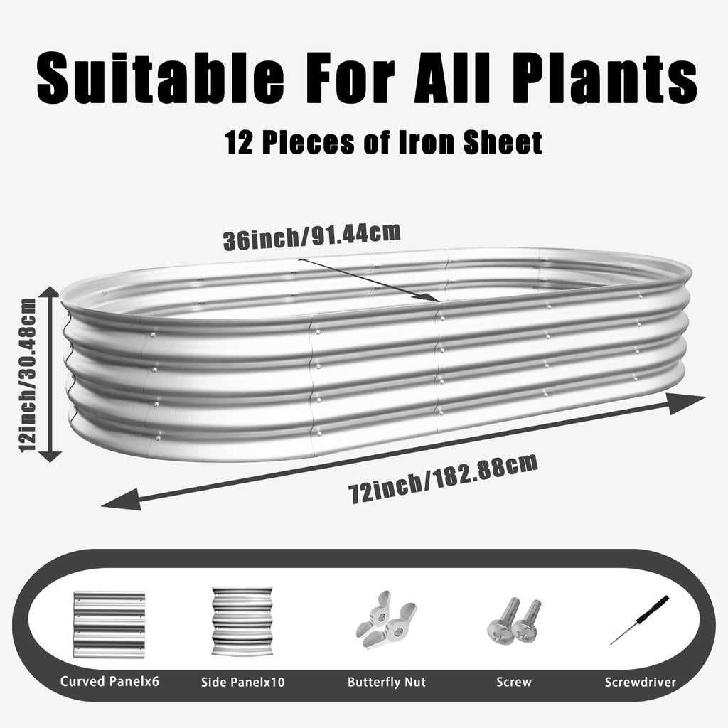 2-Piece Galvanized Raised Garden Bed Kit
