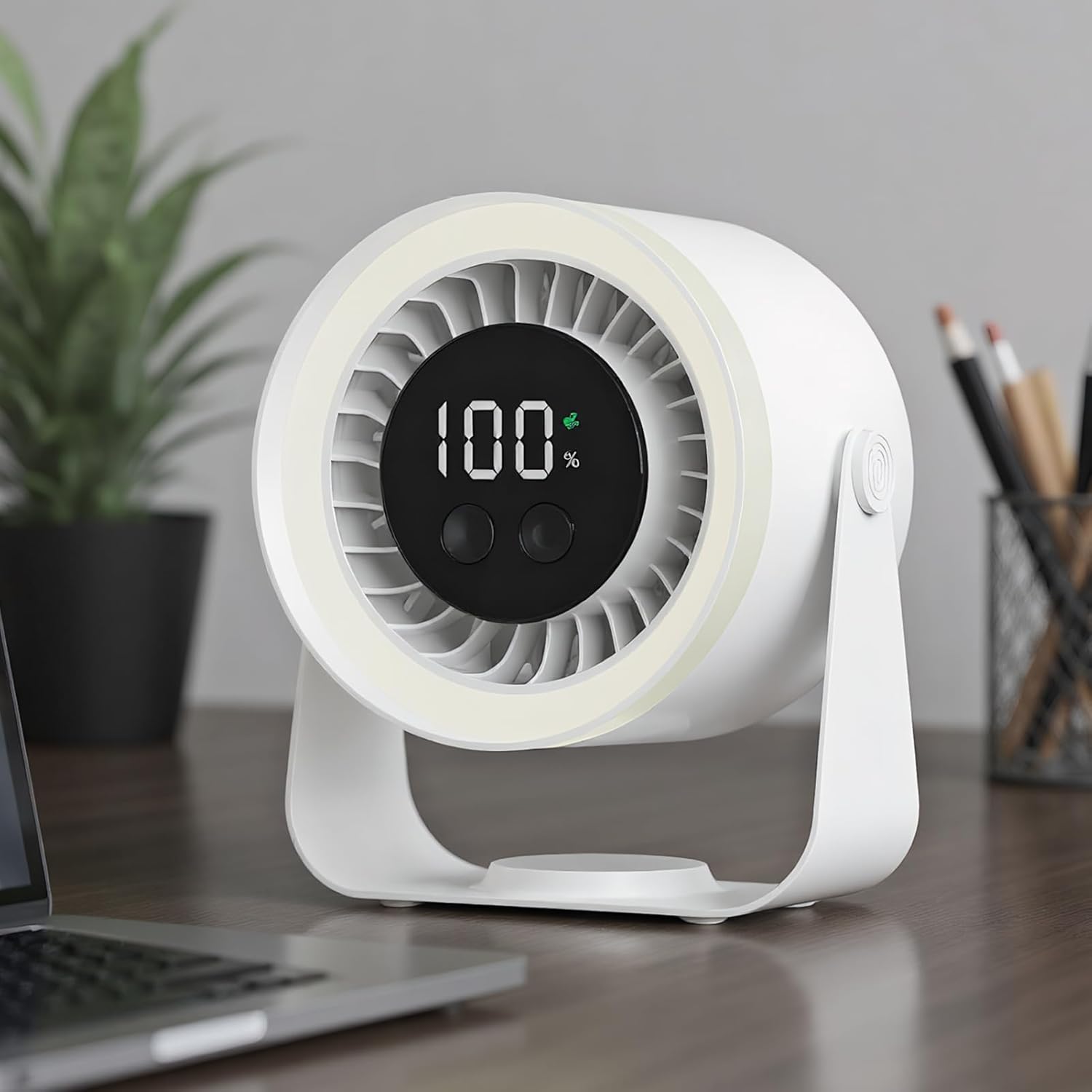 Quiet Desk Fan 10-Speed USB Rechargeable 3600mAh Portable