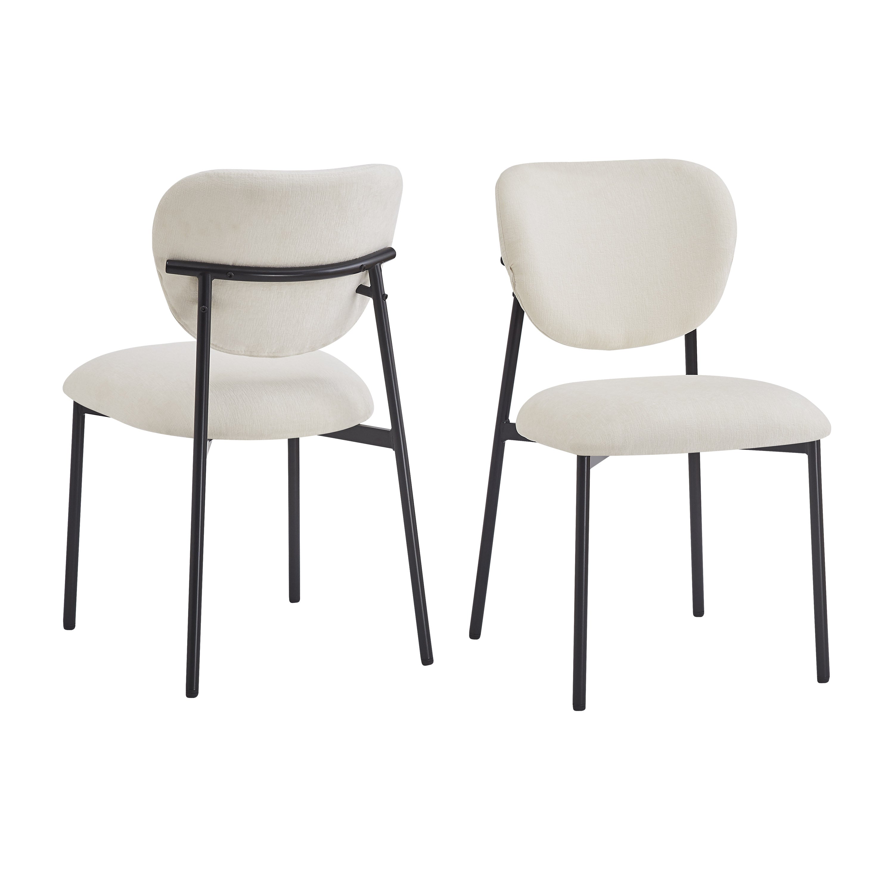 Upholstered Dining Chairs With Metal Legs (Set of 2)