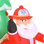 Inflatable Santa Truck with Lit Christmas Tree