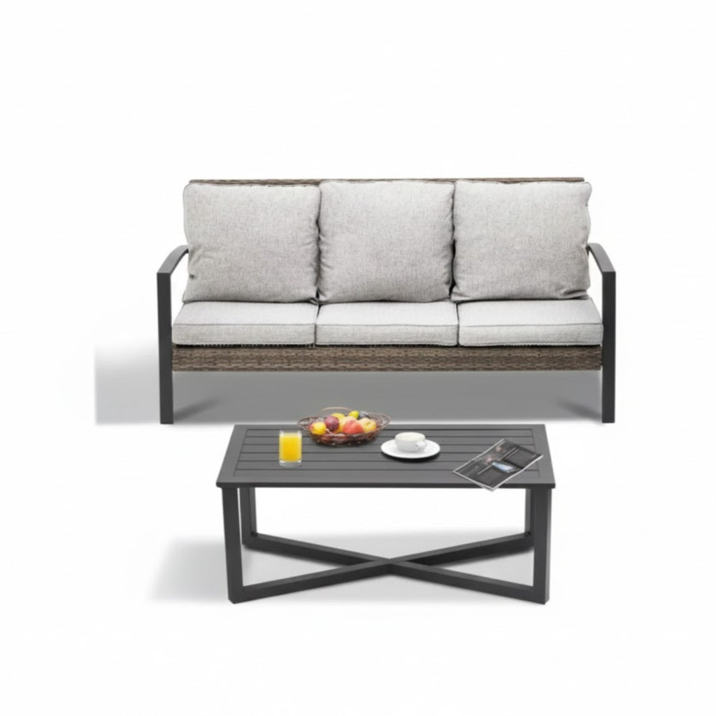 2-Piece Wicker Patio Conversation Set