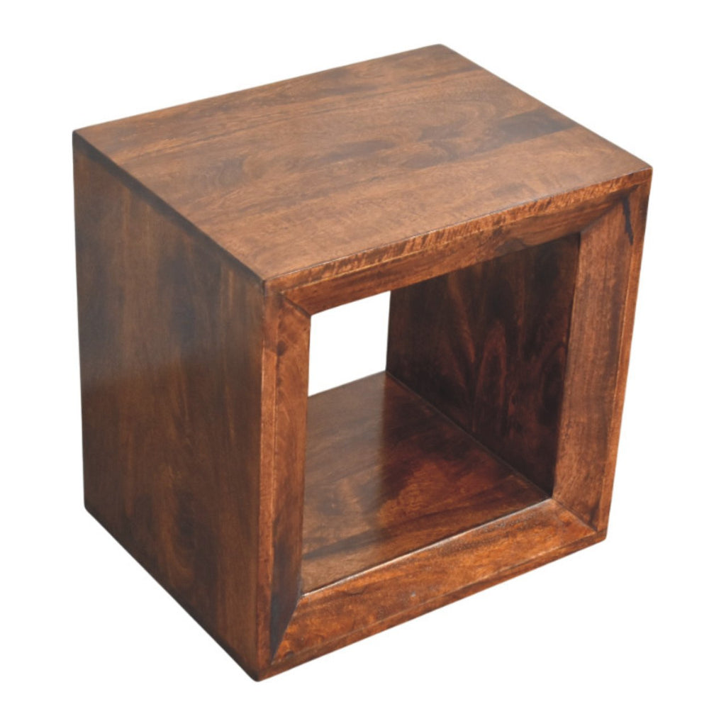 Solid Wood Solis California Side Table With Open Storage