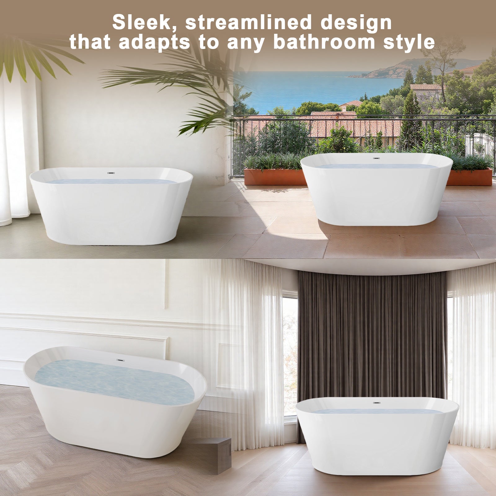 67" Acrylic Freestanding Bathtub