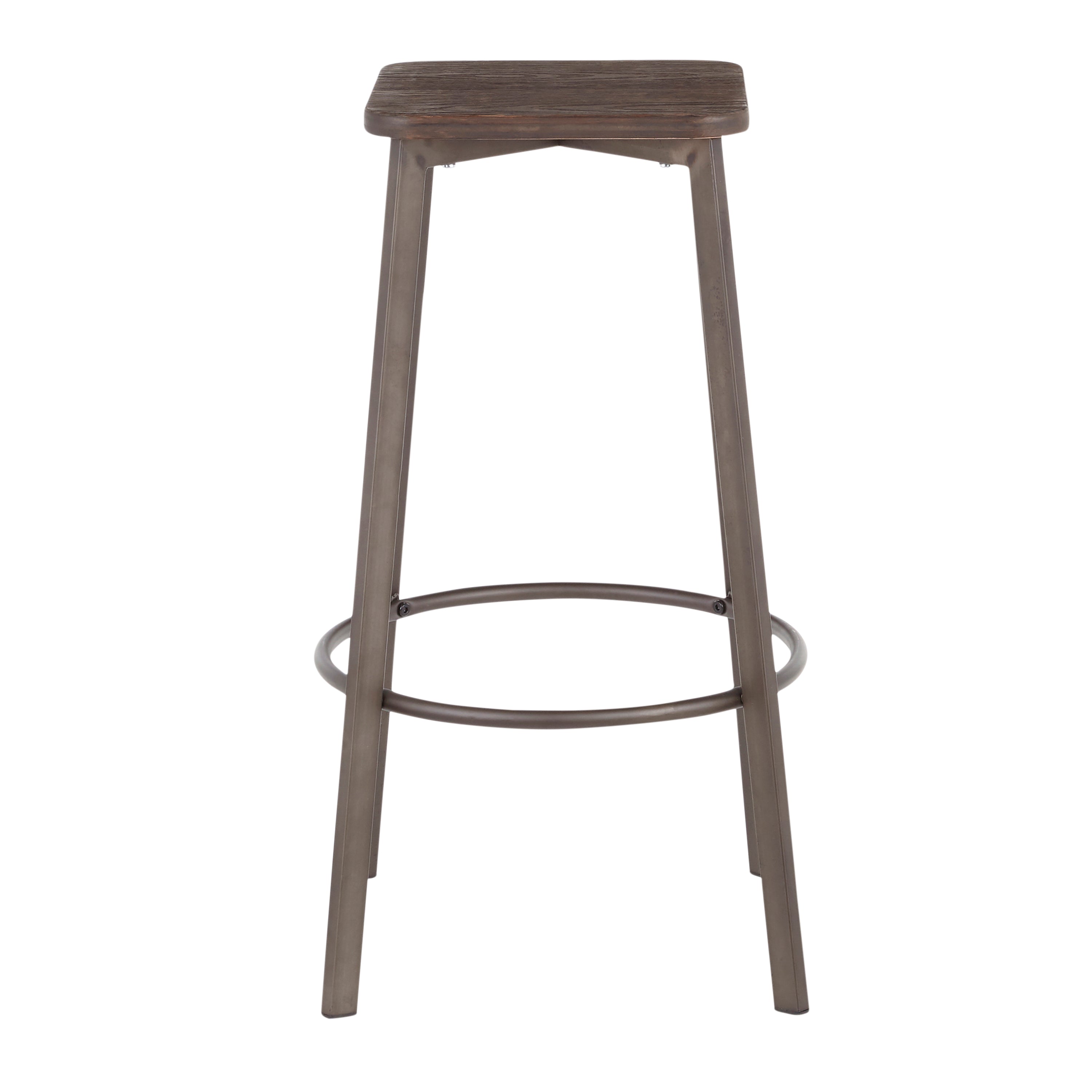 Square Barstool in Antique Metal