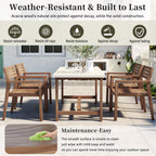 U_STYLE 5-Piece Outdoor Acacia Wood Dining Set
