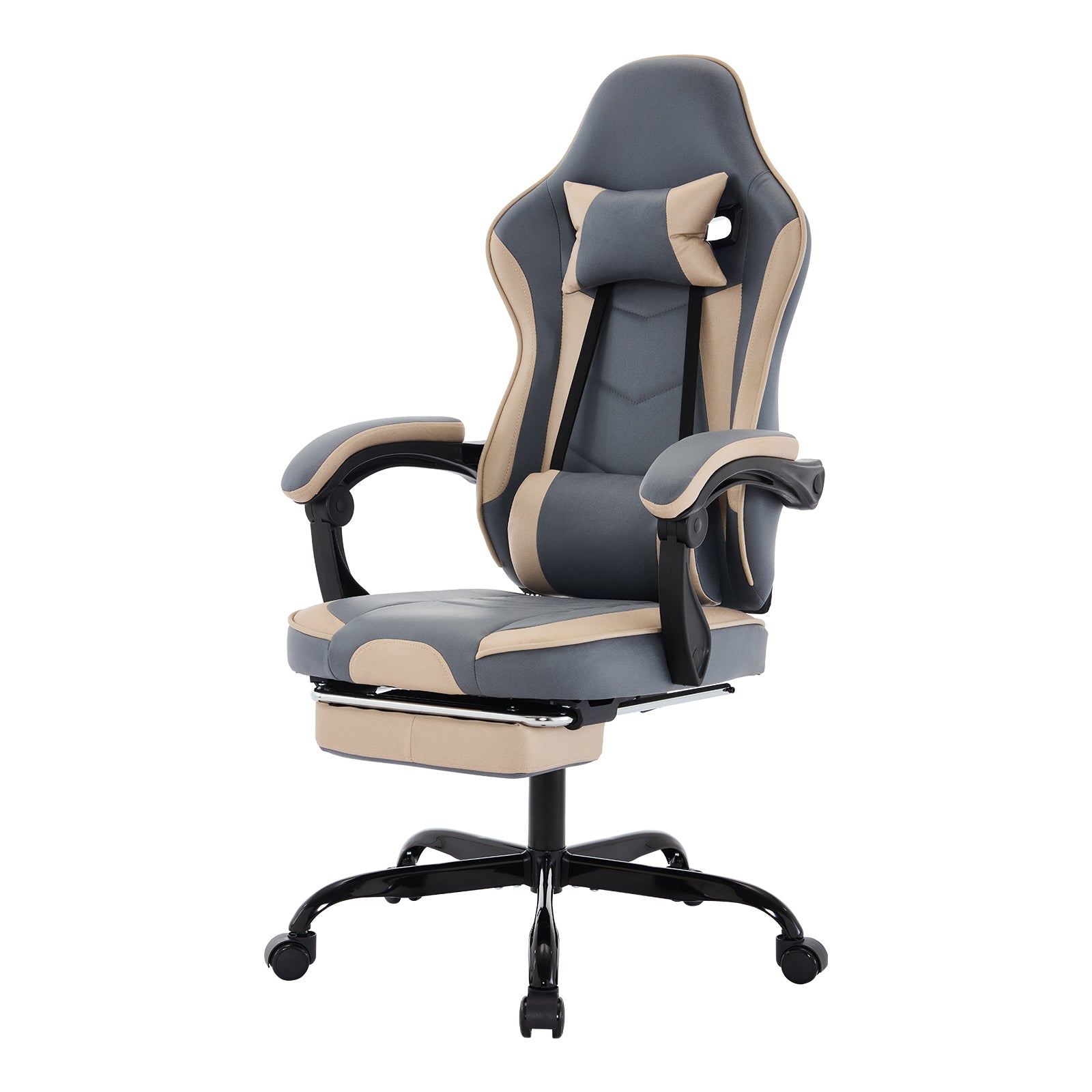 Ergonomic Gaming Chair with Footrest and Massage Lumbar Support