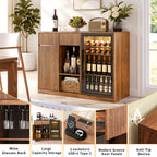 51" Fluted Bar Cabinet with Fridge Space