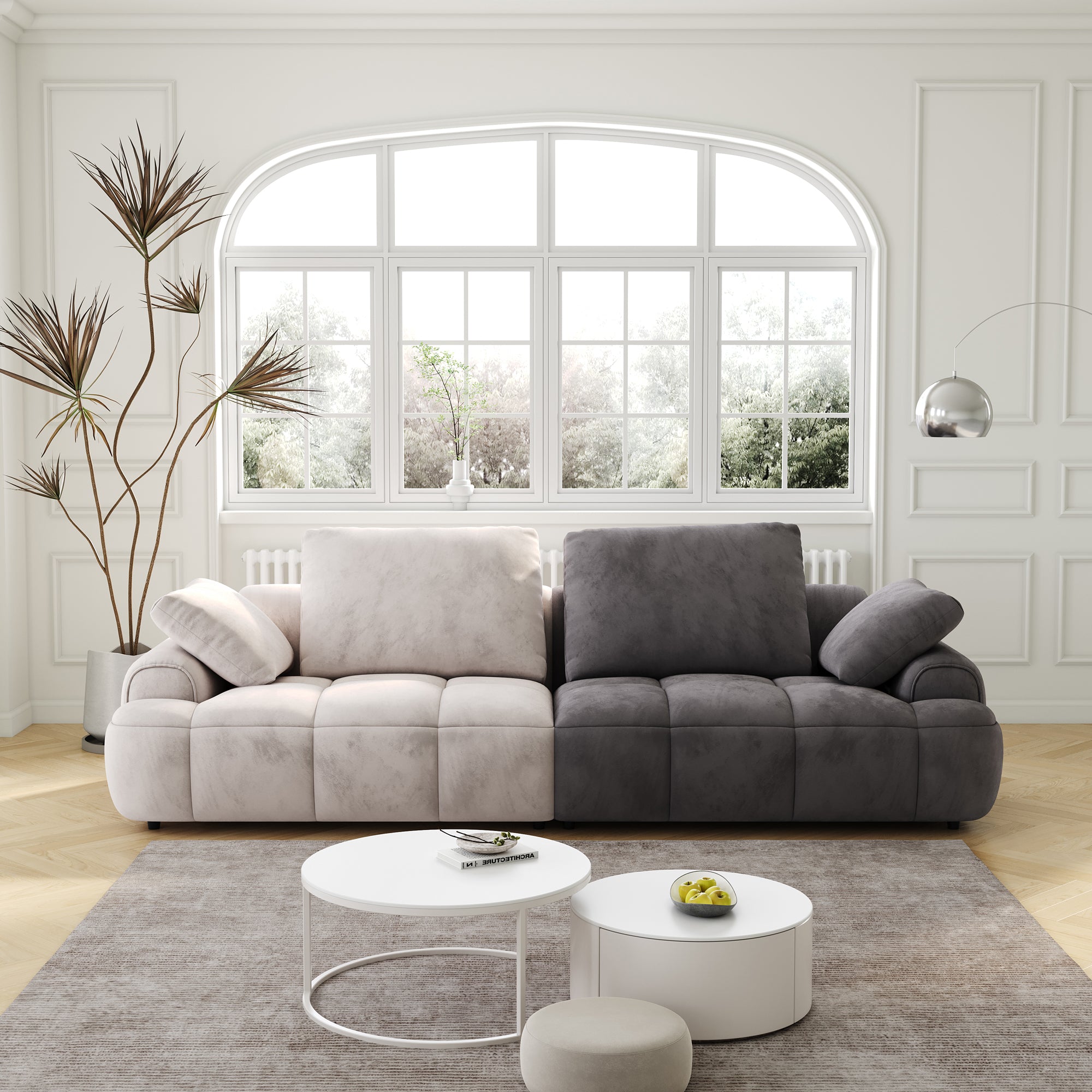 86.6" Large Two Seat Sofa - Modern Upholstered