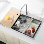 Stainless Steel Kitchen Sink, 33"x22" Single Bowl