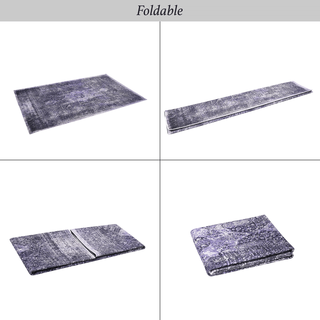 MAVAL Anthracite Washable Rug 6x9 Area Rug