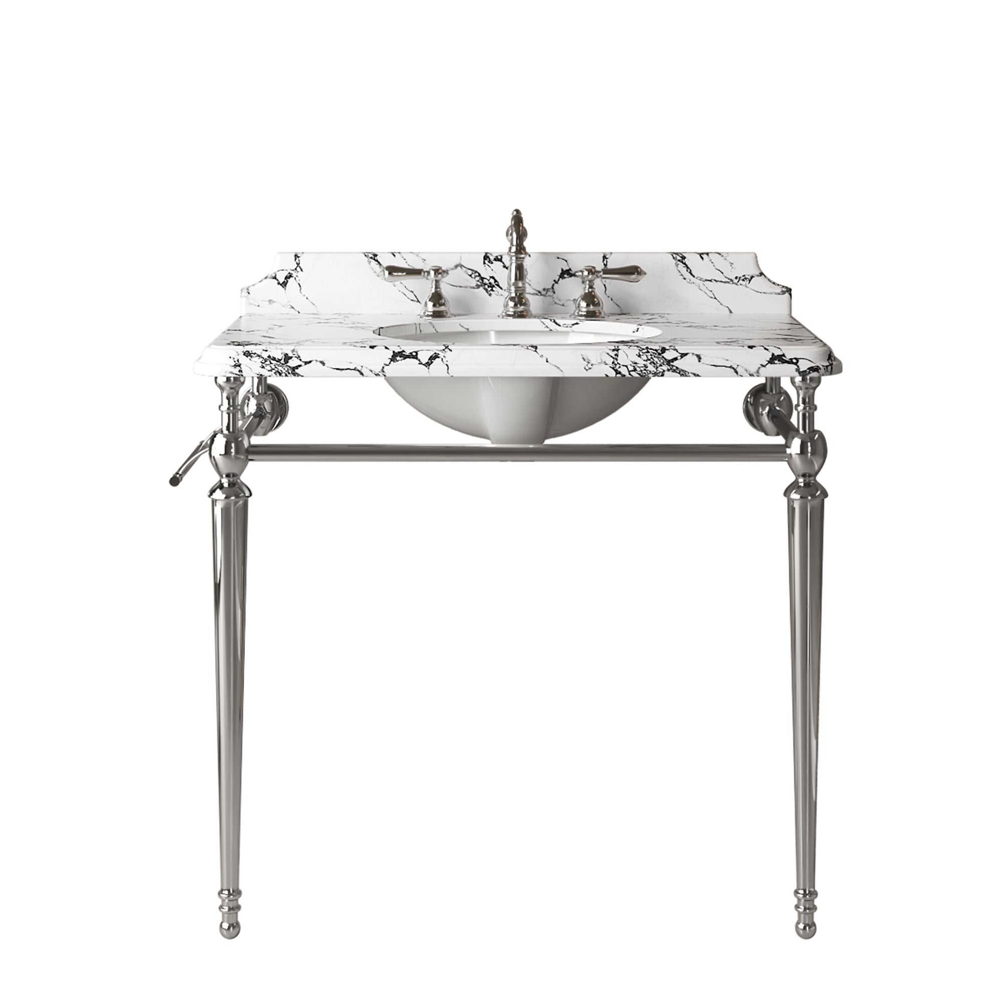 VICI 36" Bathroom Console Sink, Undermount Ceramic Vanity Basin