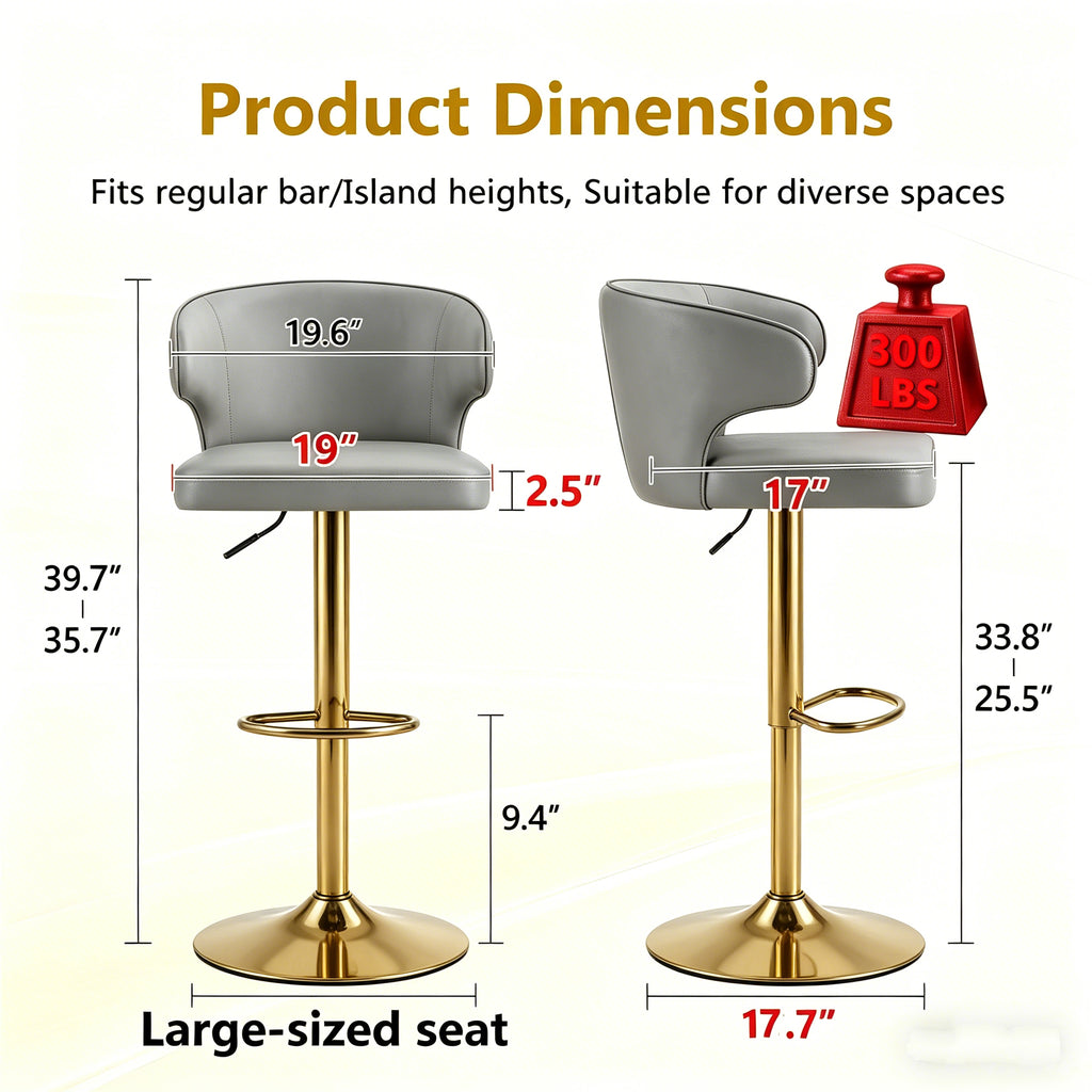 Modern Rotating Adjustable Bar Chair - Set of 2