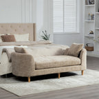 77.17" Wide Modern Upholstered End of Bed Bench with Armrests