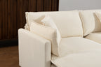 Modern 4-Seat Sectional Sofa with 2 Ottomans