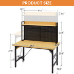 48" Adjustable Workbench with Pegboard