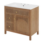 30 Inch Freestanding Farmhouse Bathroom Vanity with Integrated Sink Top