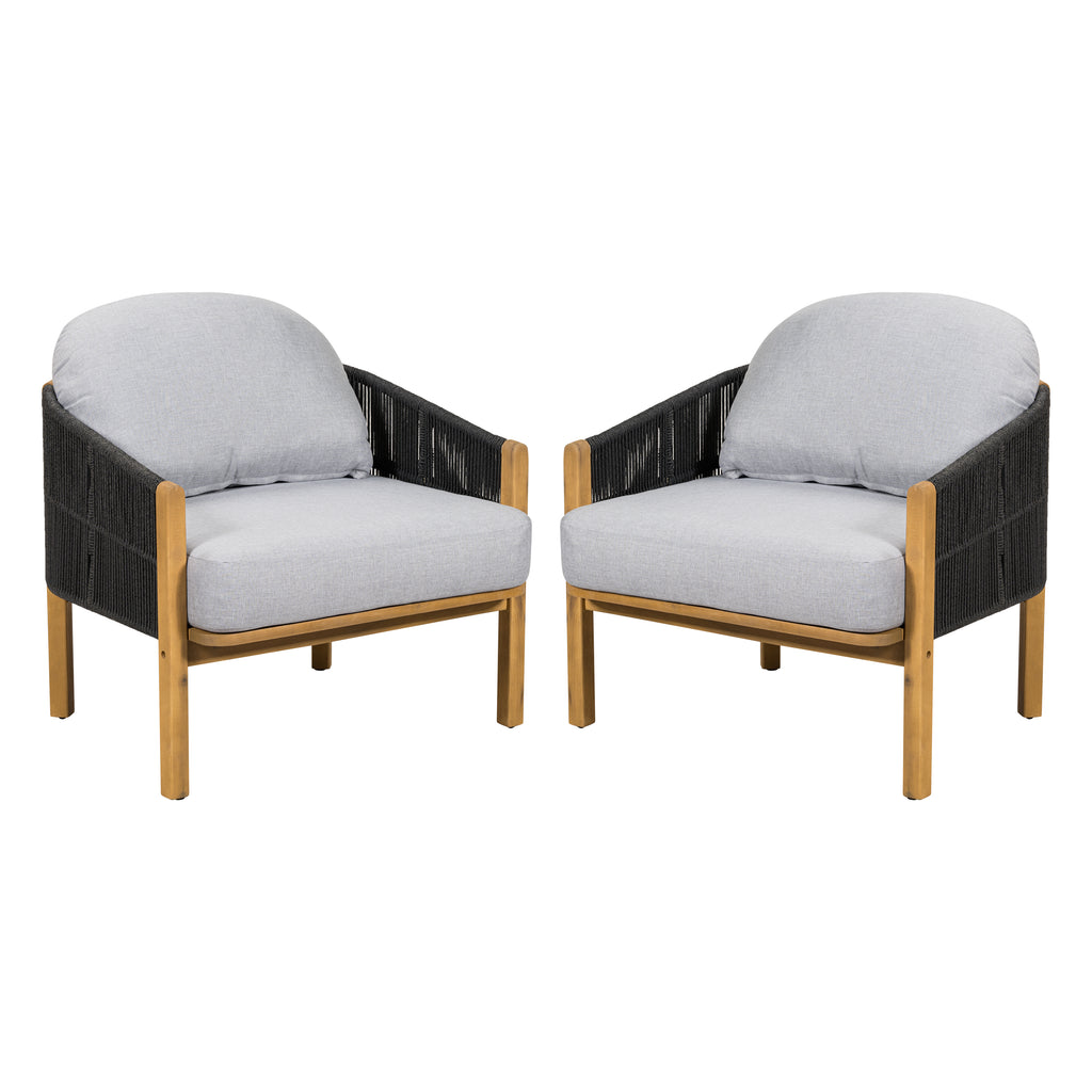 Grotta Outdoor Wood Club Chair
