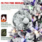 7.5ft Flocked Christmas Tree with 400L Colorful LED Lights