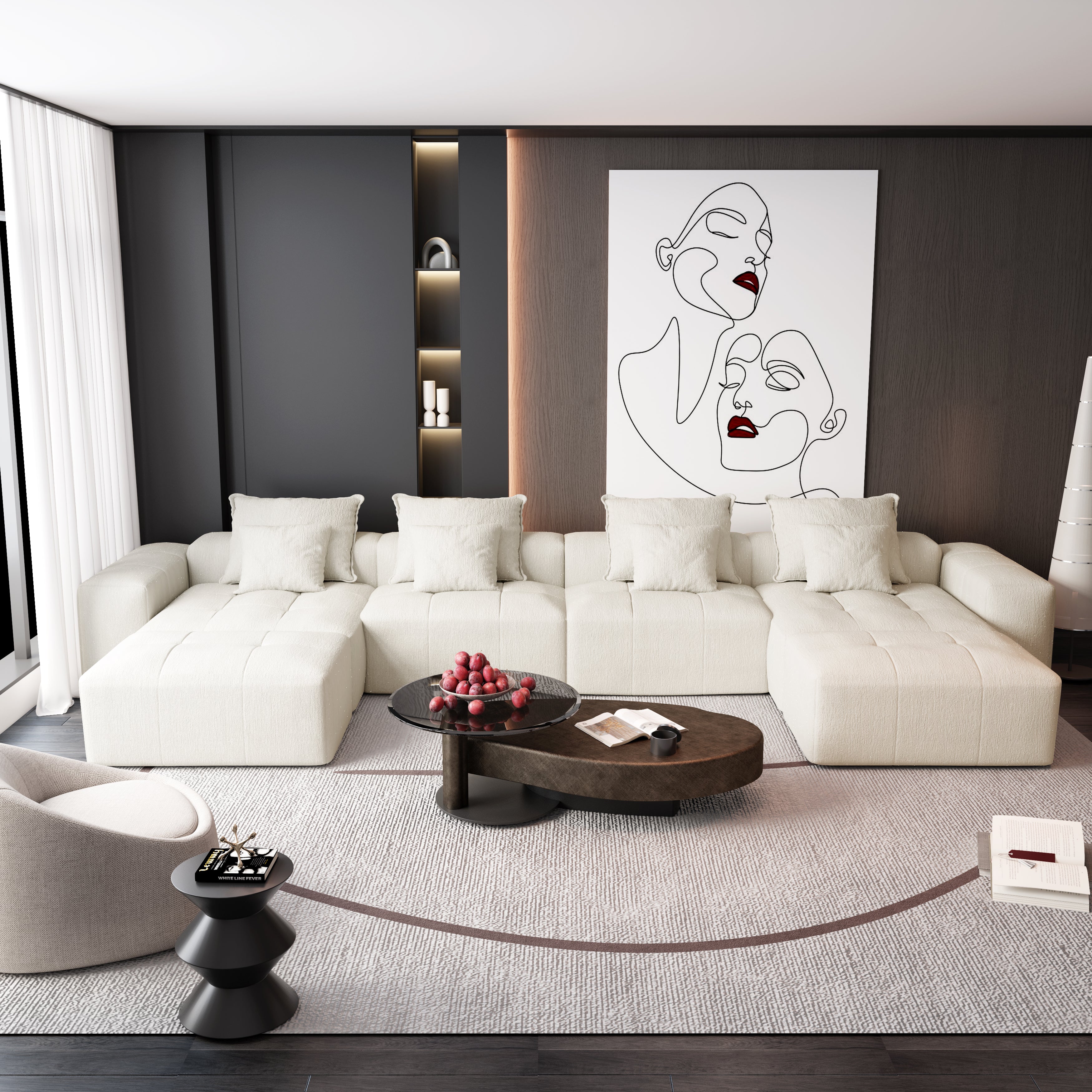 Modern Oversized Modular Sectional Sofa
