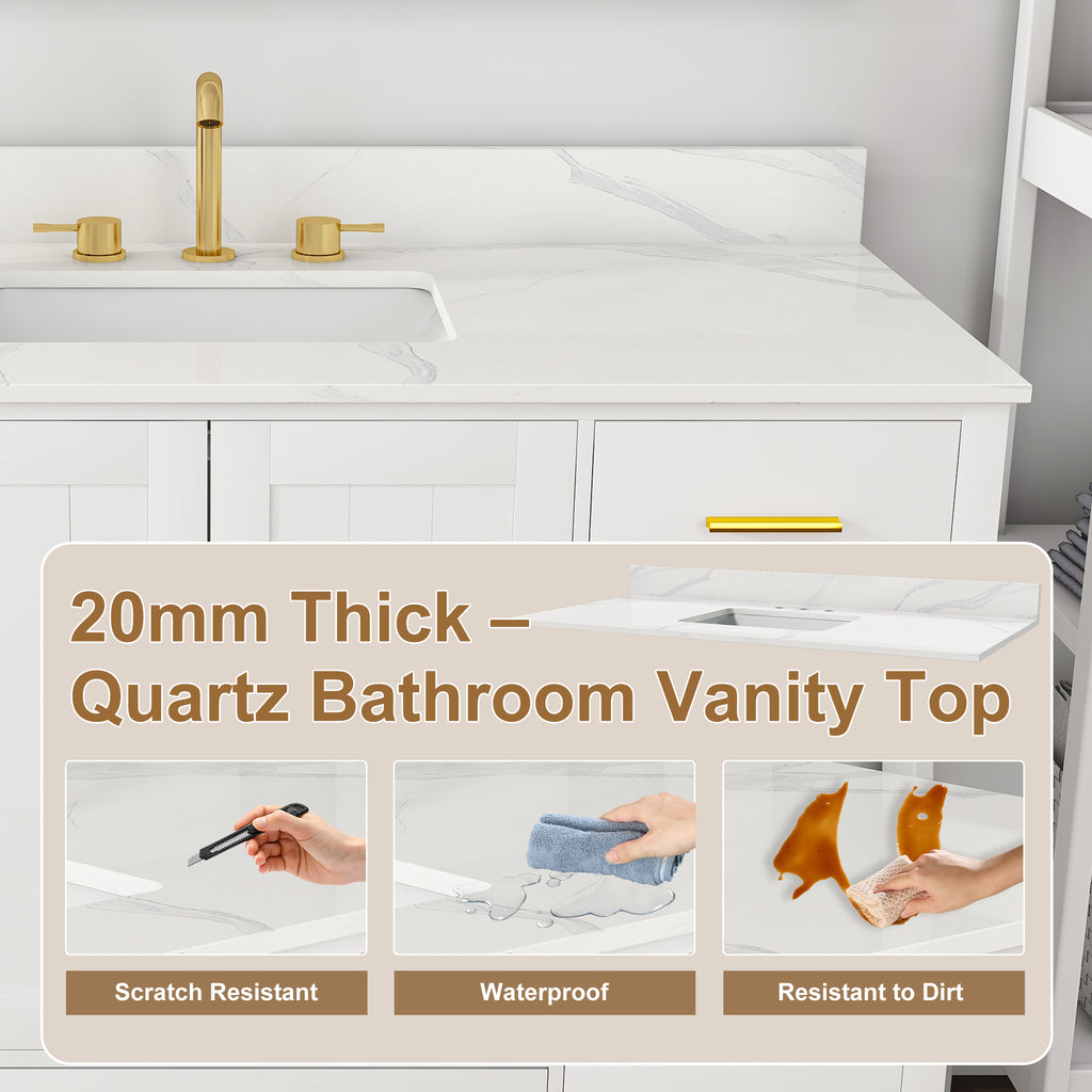 48" Modern Solid Wood Bathroom Vanity with Sink