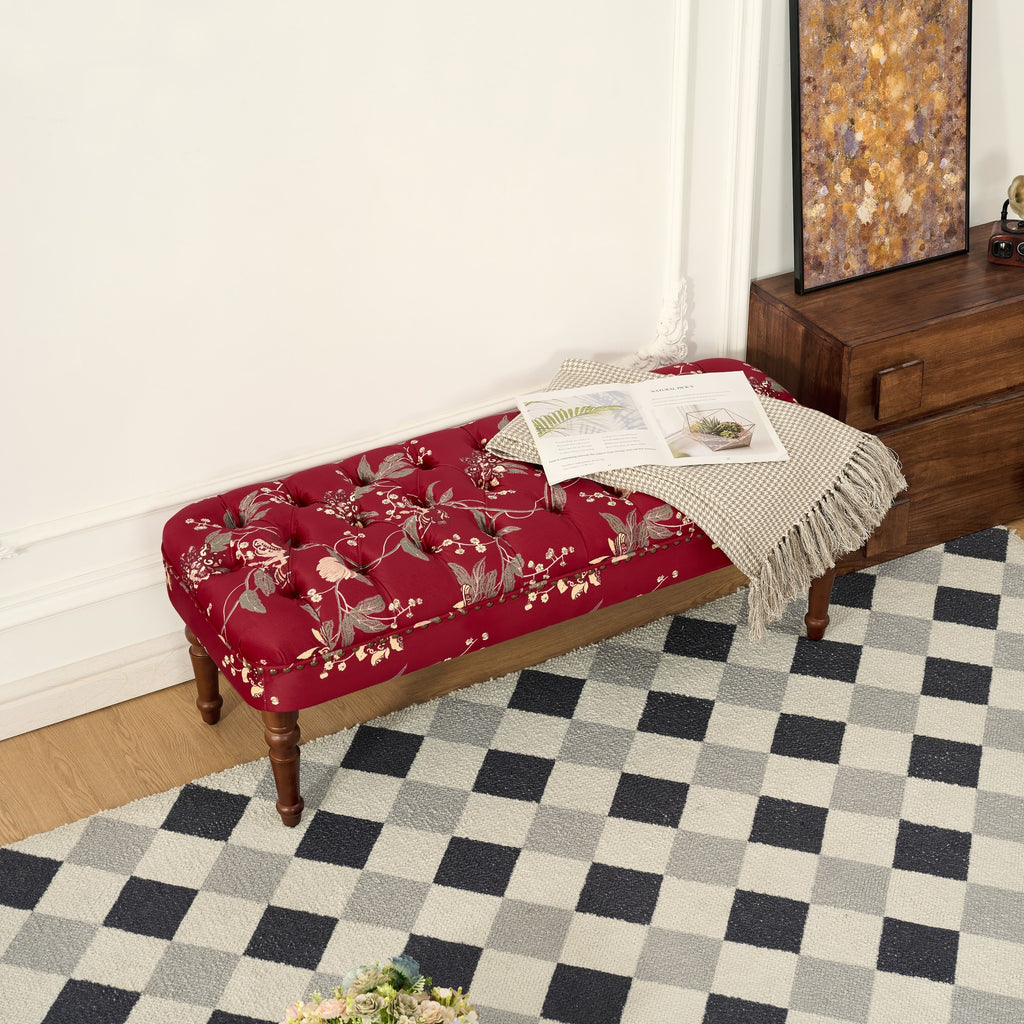 Sofa Chair Living Room Single Sofa Chair & Tufted Floral Bench