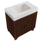 30" Freestanding Sintered Stone Countertop Bathroom Vanity