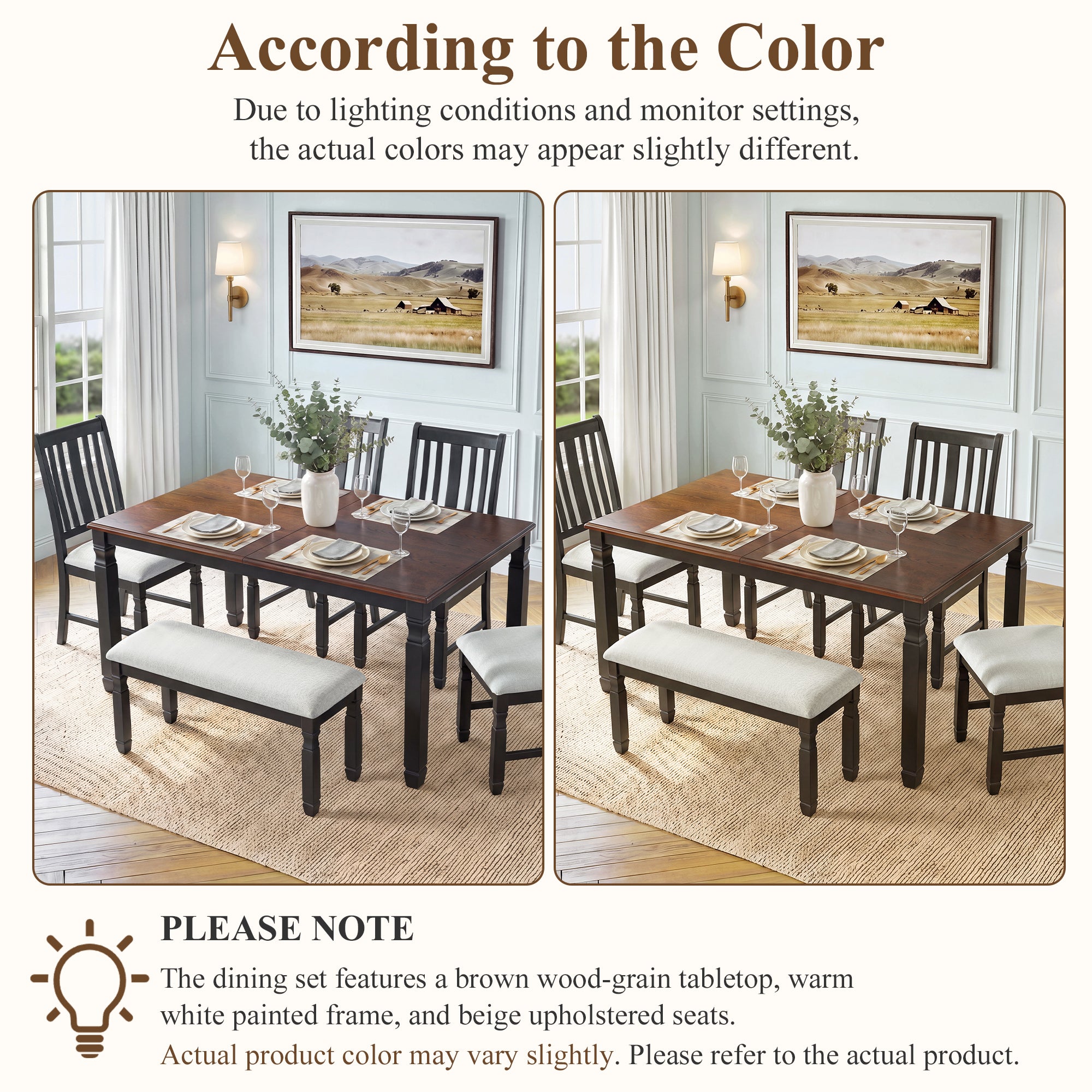 59"-77" Extendable Dining Table for 4–6 People
