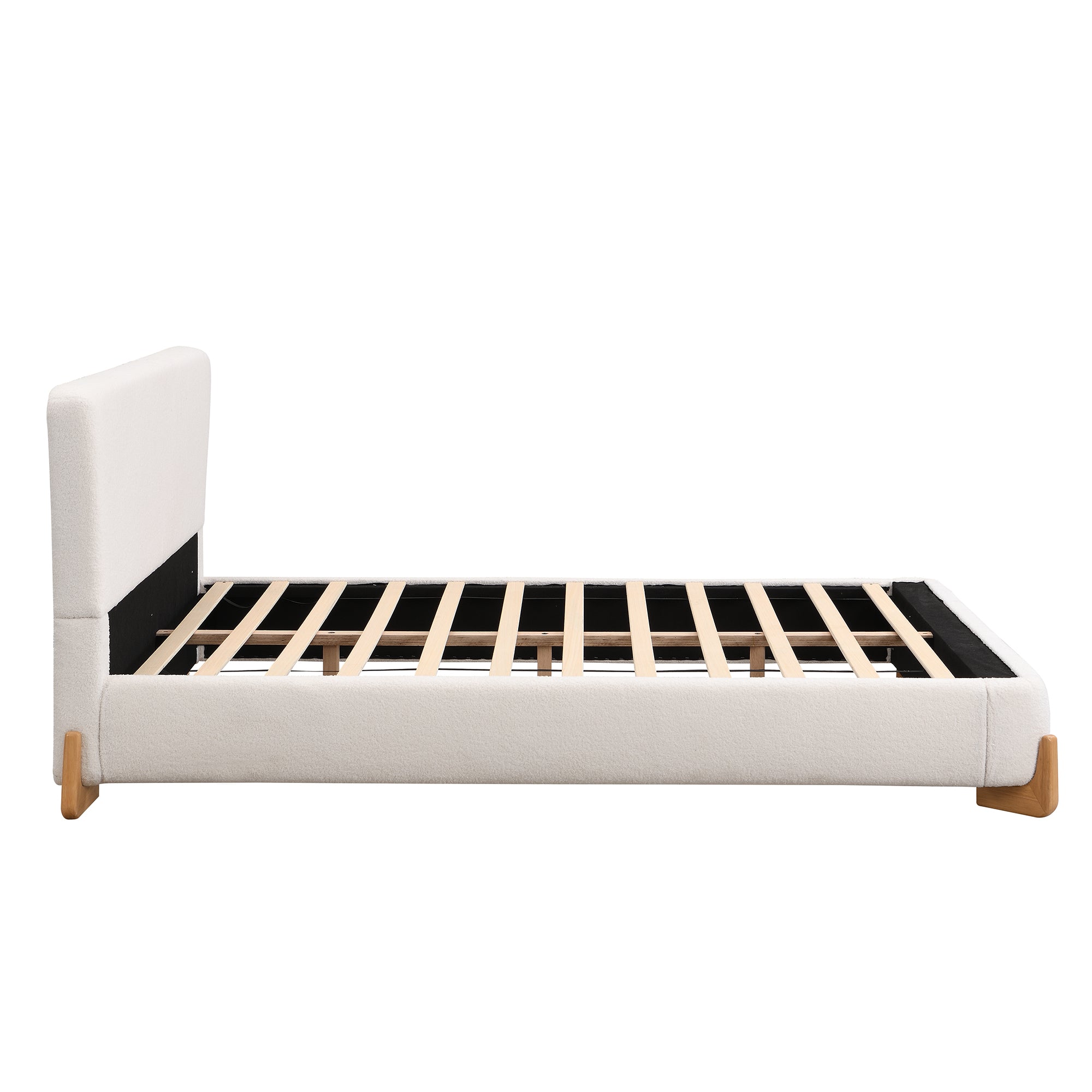 Elegant Boucle Upholstered Bed