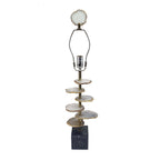 Smoke Agate-Slice Table Lamp with Marble Base