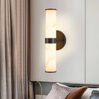 Resin Imitation Marble Texture Wall Light with Black Iron Frame