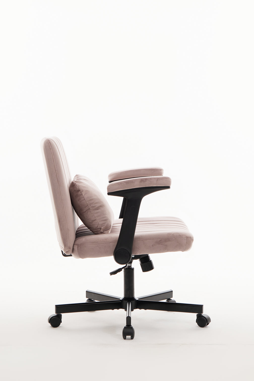 Pink Velvet Criss Cross Armrest Office Chair