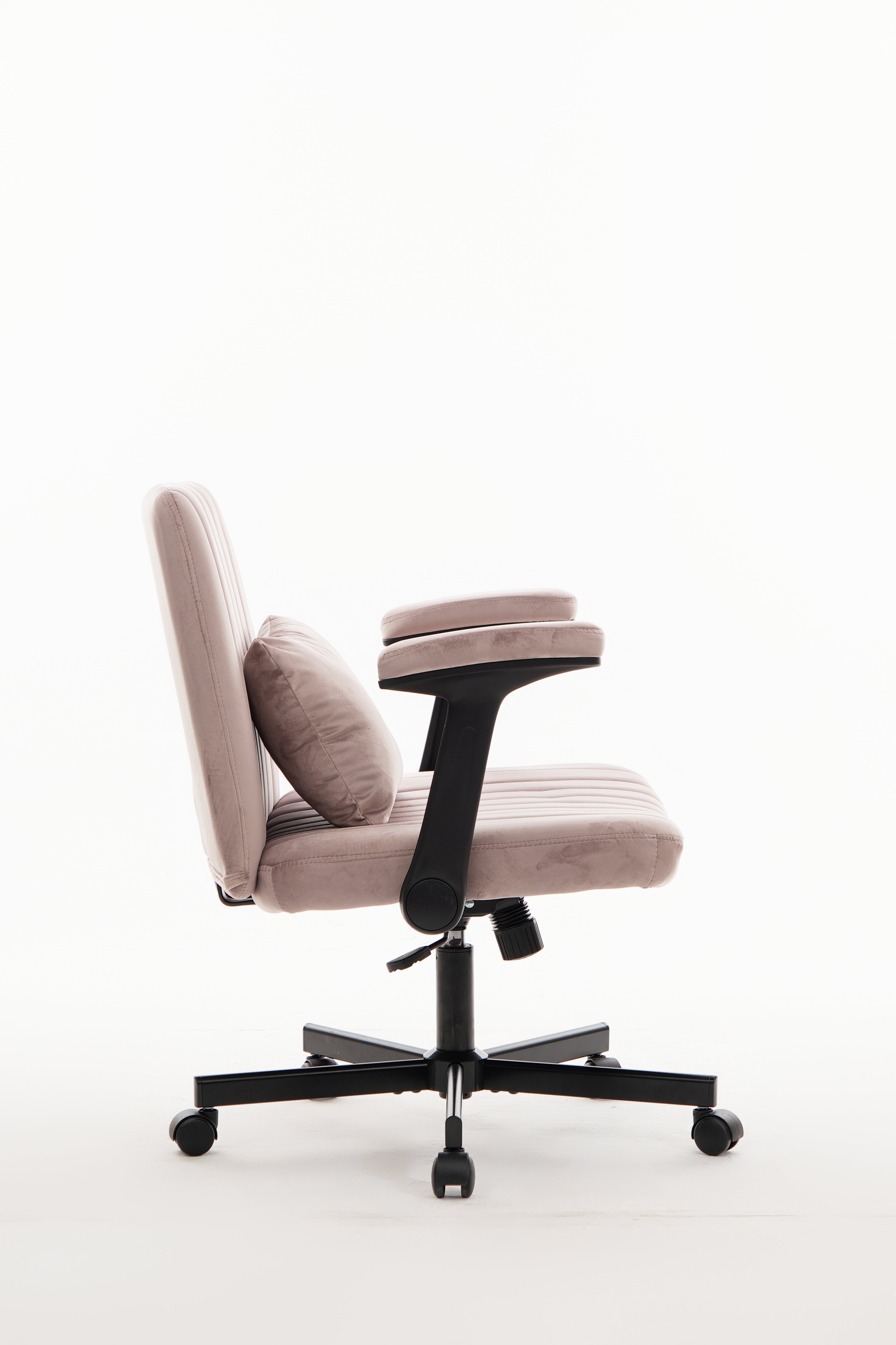 Pink Velvet Criss Cross Armrest Office Chair