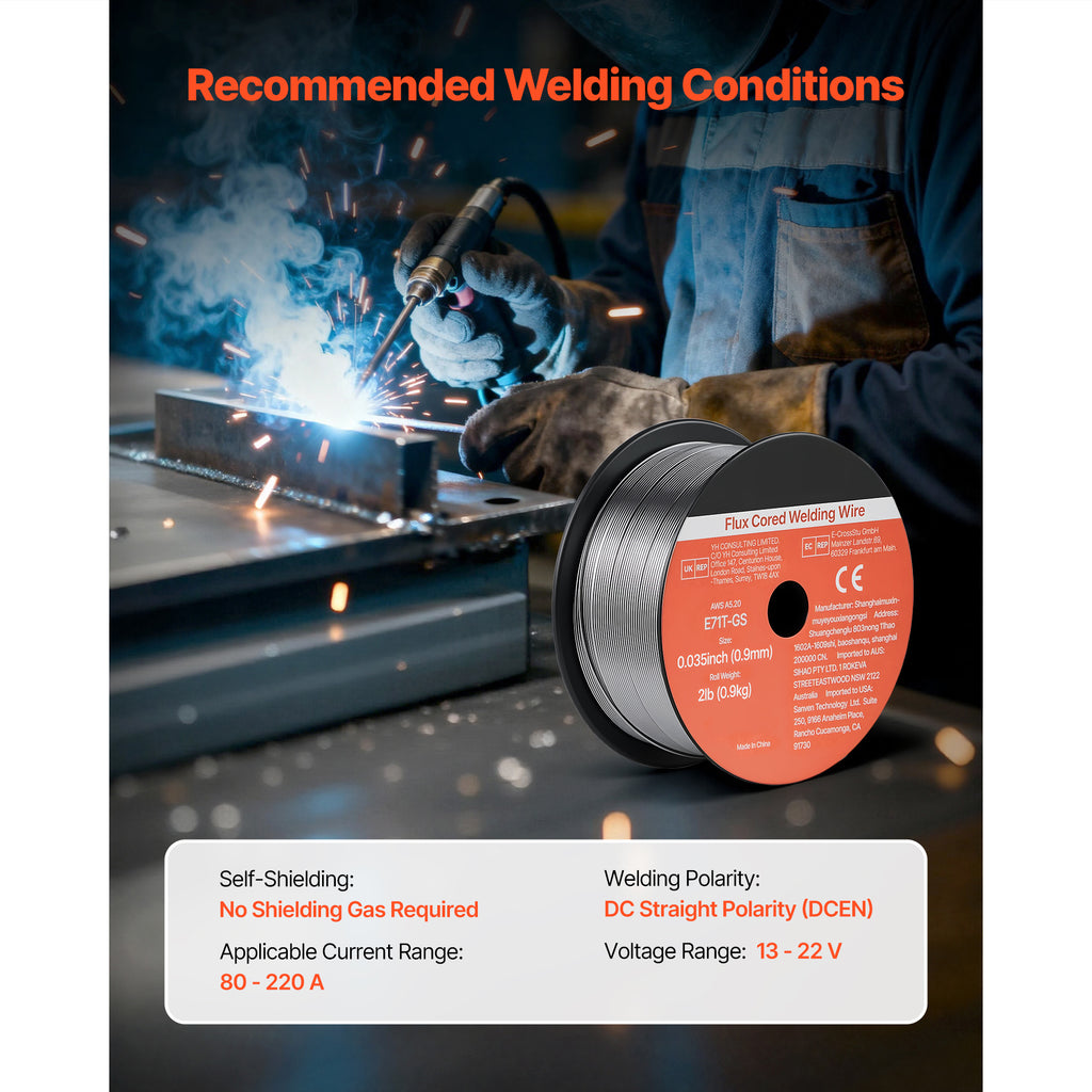 Flux Core MIG Welding Wire, E71T-GS 0.035-inch, 2 LBS