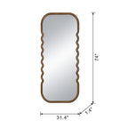 Oversized Wooden Floor Mirror with Unique Design