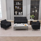 TS Cat Paw Leather Upholstered Sofa Loveseat - Black