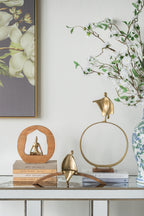 47" Rectangular Console Table with Elegant Floral Design