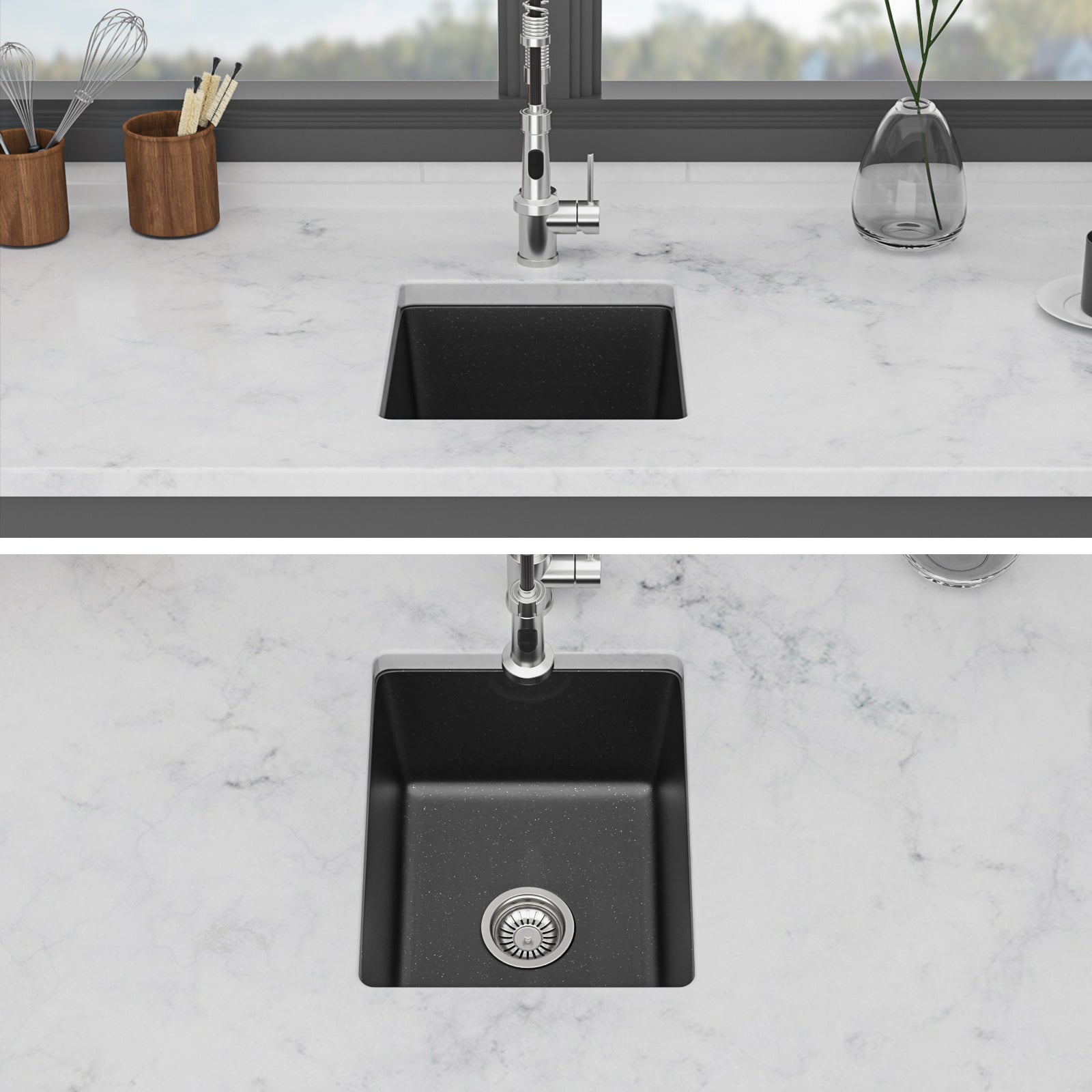 Quartz Kitchen Sink 14.82" x 17.55" x 8.38"