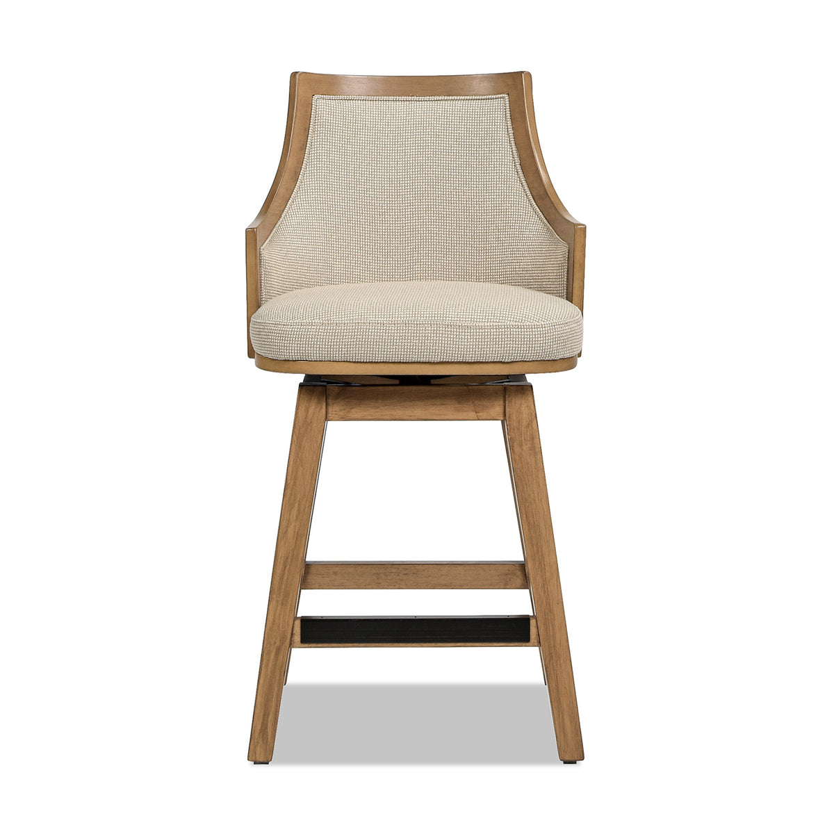 Bahama 26-Inch Cane Rattan High-Back Swivel Counter Stool, Beige