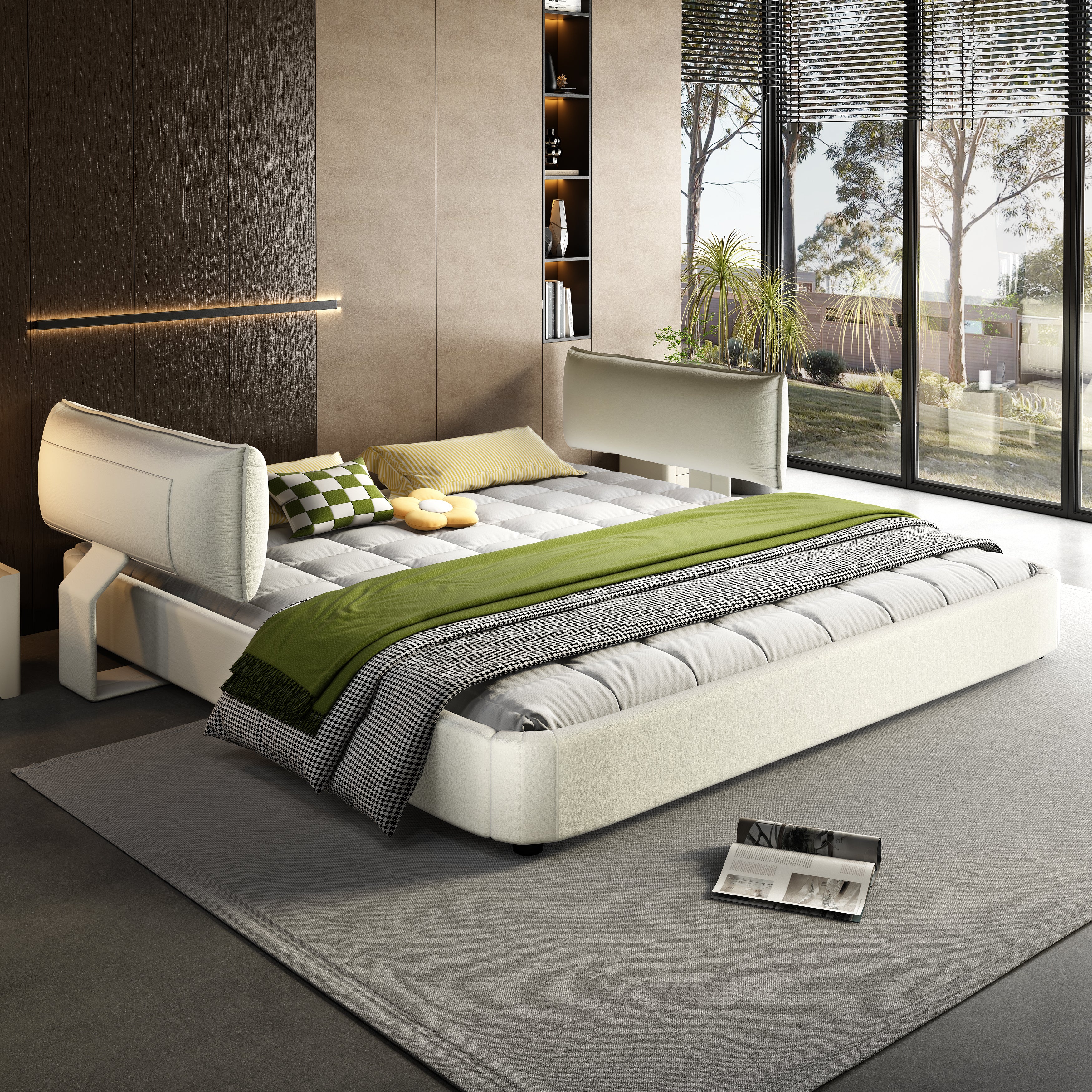 King Size Cloud Bed Frame with Movable Headboard