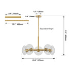 26" Modern Gold 5-Light Sputnik Chandelier