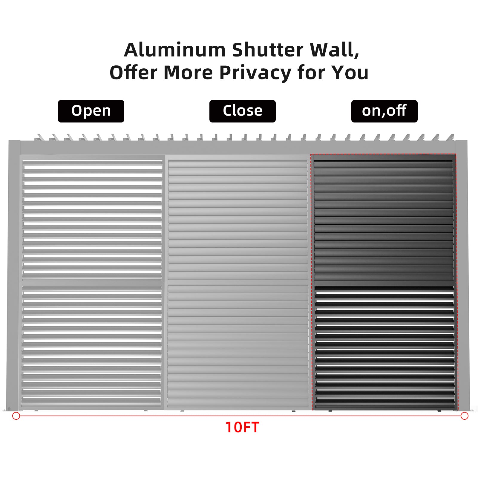 9720 Louver Grille 1/3 10ft Aluminum Frame & Louvers