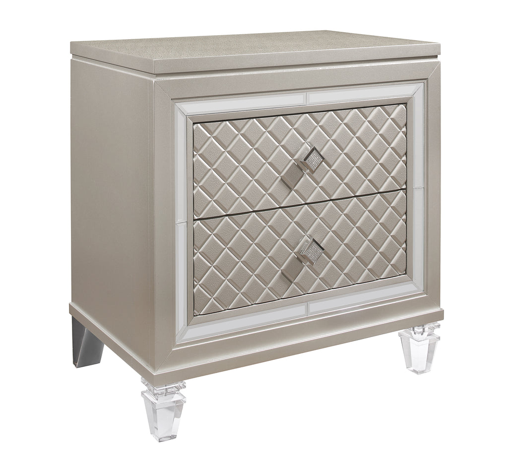 Cross Glam Champagne Nightstand