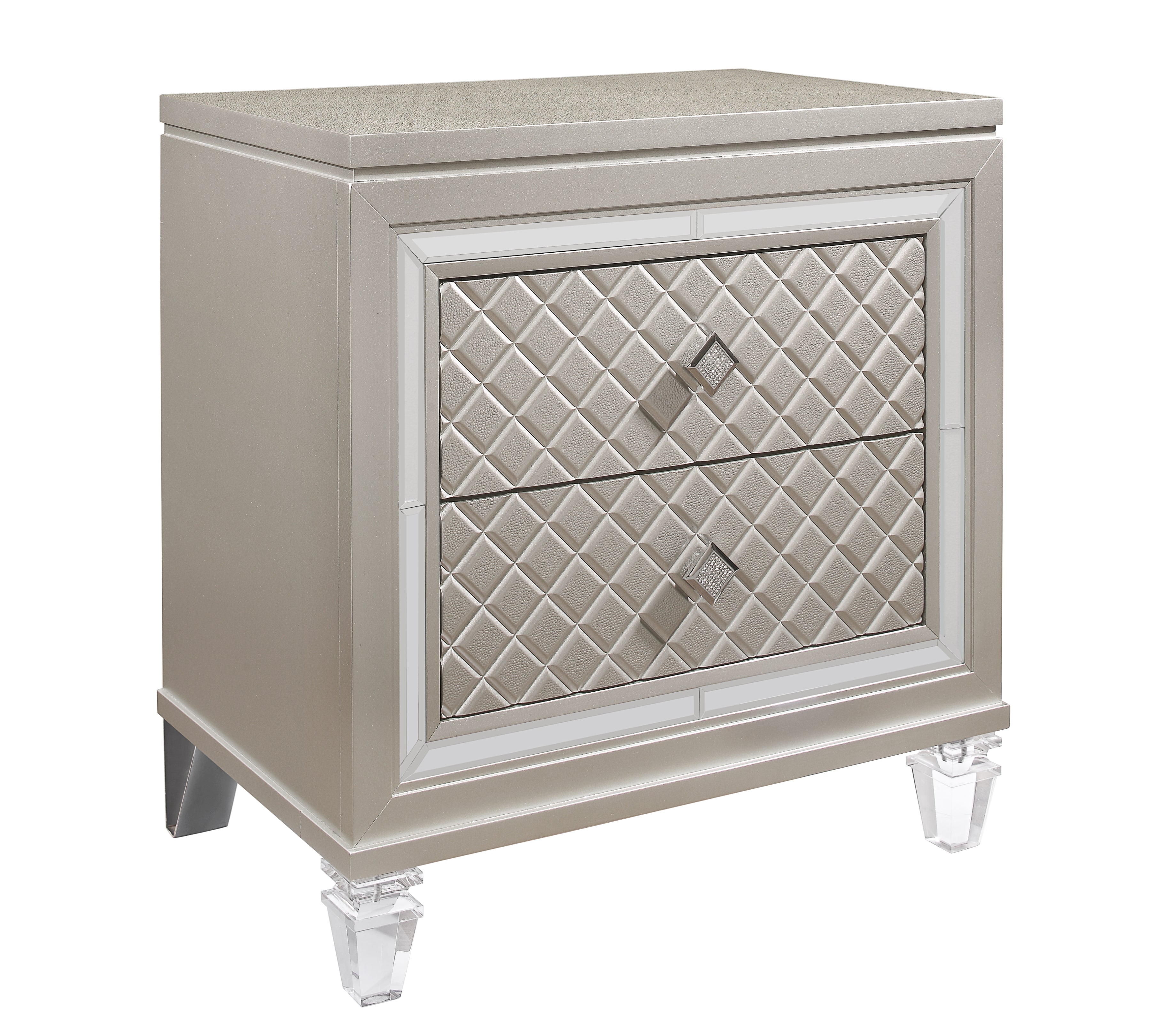Cross Glam Champagne Nightstand