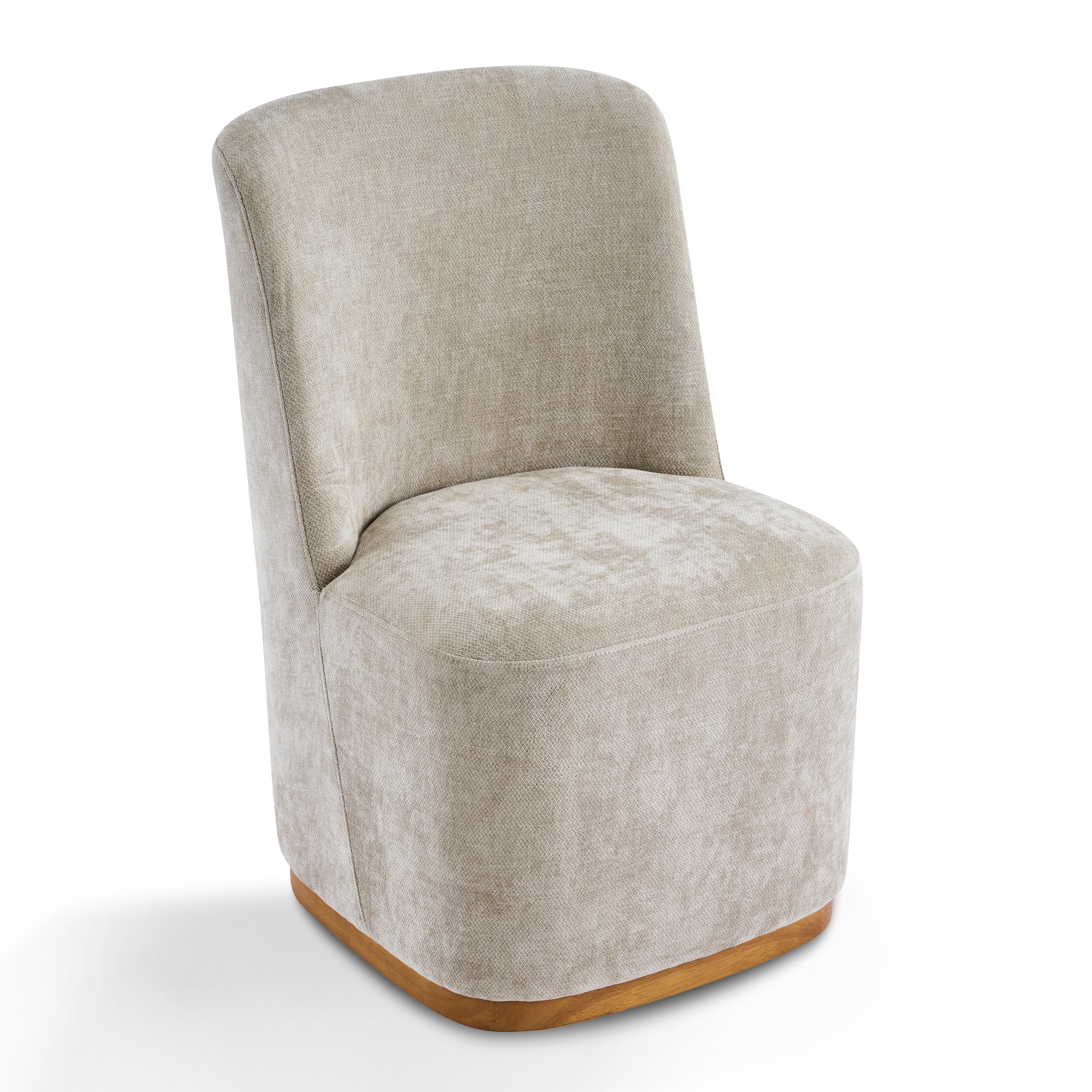 Indoor Dining Chair Set of 2 in Creamy Oatmeal Upholstered Fabric