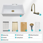 33" Drop In Waterfall Kitchen Sink