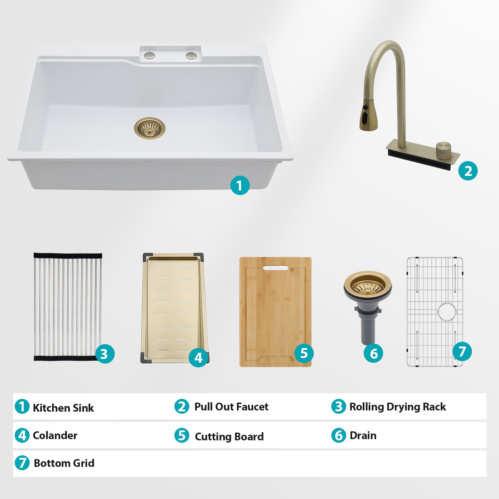 33" Drop In Waterfall Kitchen Sink