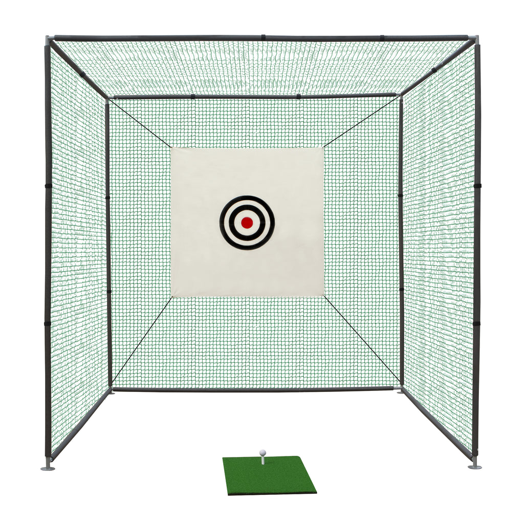 10x10x10ft Golf Practice Net Cage with Metal Frame Hitting Net Kit