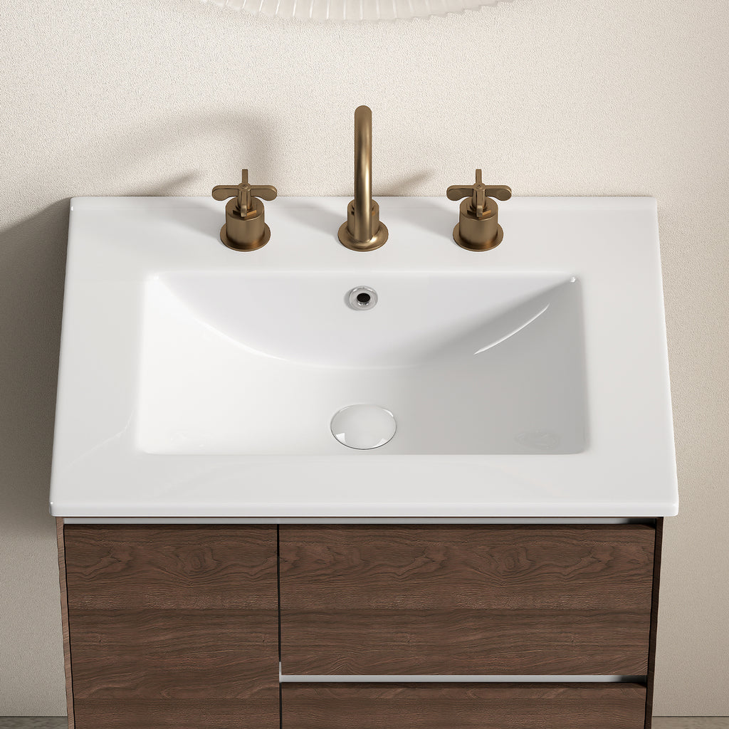24 Inch Bathroom Vessel Sink - Glossy White