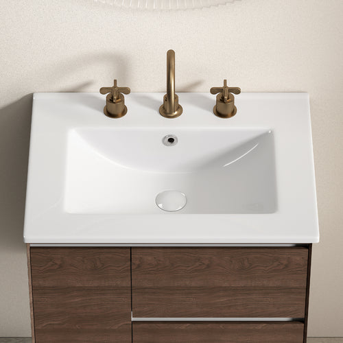 24 Inch Bathroom Vessel Sink - Glossy White